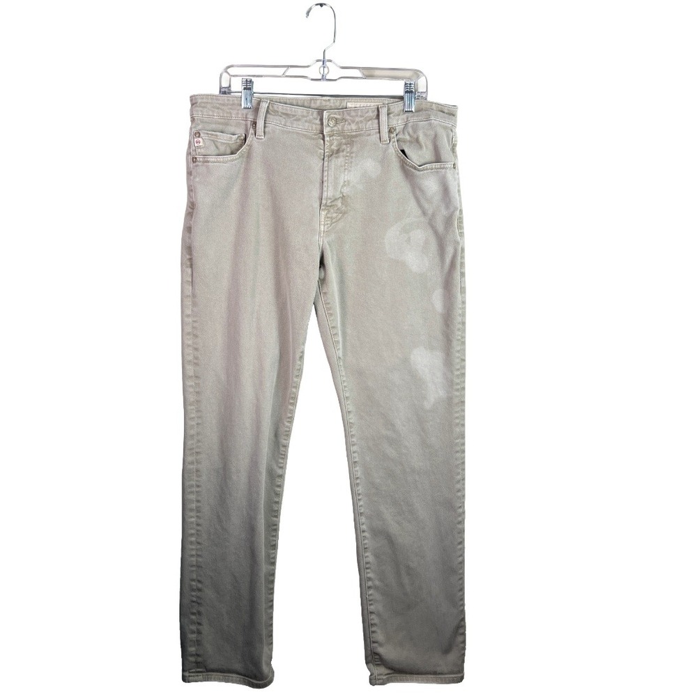 AG Adriano Goldschmied Everett Slim Straight Pants Men's 34x32 Tan Normcore